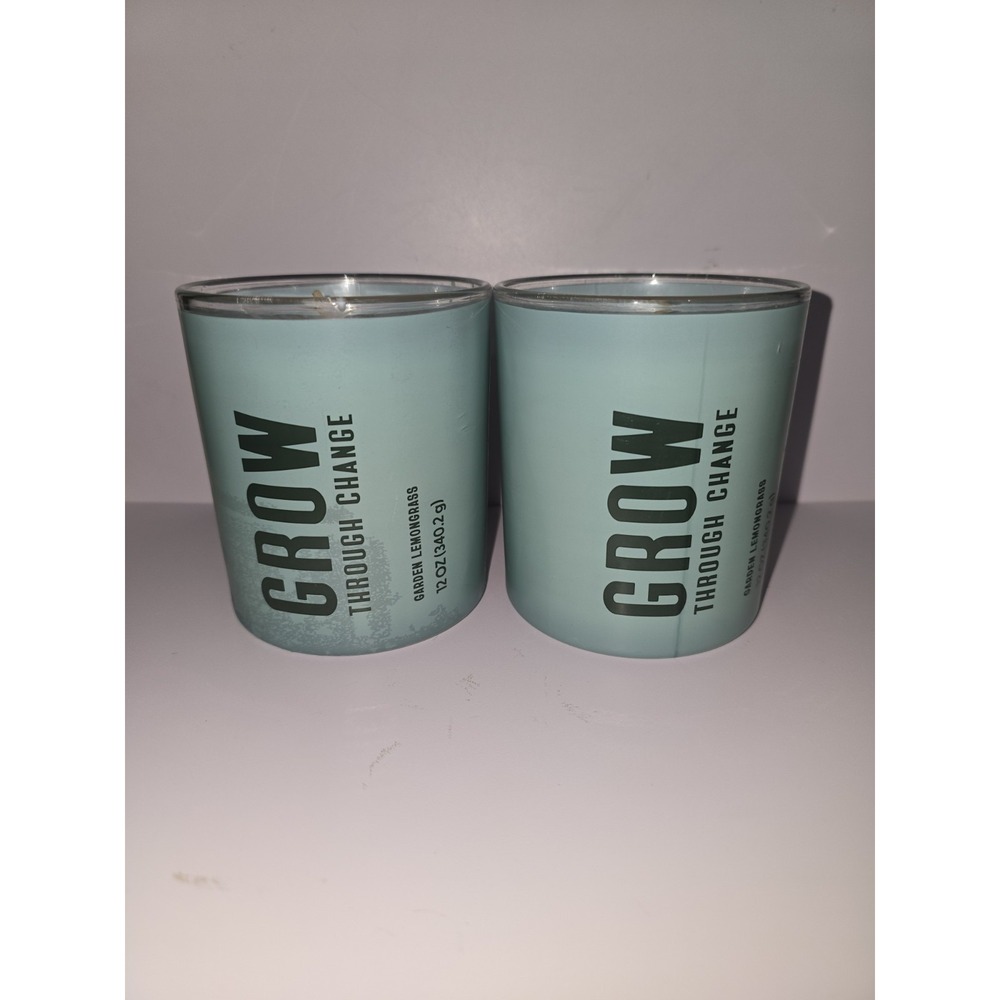 2 Room Essentials Grow Through Change Garden Lemongrass Jar Candle 12oz Green